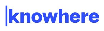 Logotipo compuesto por las letras Knowhere Consulting y un símbolo específico linea vertical combinado como knowhere