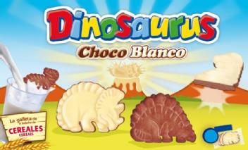 DINOSAURUS CHOCO BLANCO LA GALLETA DE CEREALES