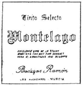 Imagen de TINTO SELECTO MONTELAGO BODEGAS RAMON