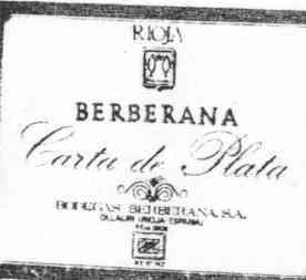 Imagen de RIOJA BERBERANA CARTA DE PLATA BODEGAS BERBERANA, S.A