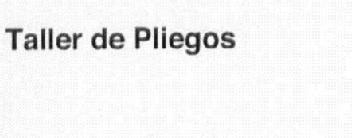 Imagen de TALLER DE PLIEGOS