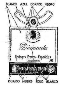 Imagen de DIAMANTE BODEGAS FRANCO ESPAÑOLAS LOGROÑO RESERVA 1959