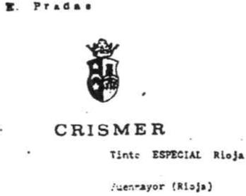Imagen de E. PRADAS - CRISMER - TINTO ESPECIAL RIOJA - FUENMAYOR (RIOJA)
