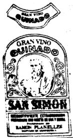 Imagen de GRAN VINO QUINADO SAN SIMON RECONSTITUYENTE EXTRAORDINARIO PREPARADO CON MOSTO DE UVA Y QUINA EMBOTELLADO POR RAMON PLANELLES SANTIAGO DE COMPOSTELA