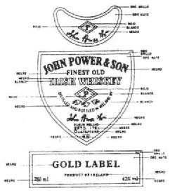 Imagen de P JOHN POWER & SON JOHN POWER & SON FINEST OLD IRISH WHISKEY P DISTILLED AND BOTTLED IN IRELAND BY JOHN POWER & SON DUBLIN IRELAND ESTD. 1791 GUARANTEED B28 GOLD LABEL PRODUCT OF IRELAND
