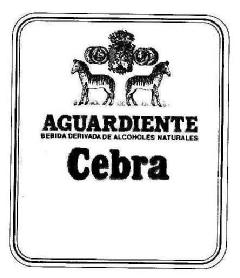 Imagen de AGUARDIENTE BEBIDA DERIVADA DE ALCOHOLES NATURALES CEBRA
