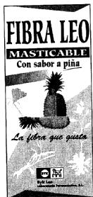 Imagen de FIBRA LEO MASTICABLE CON SABOR A PIÑA BYK LEO LABORATORIOS FARMACEUTICOS, S.L. LA FIBRA QUE GUSTA