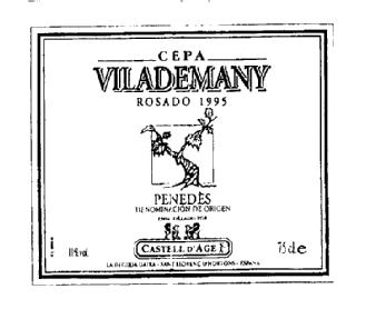 Imagen de CEPA VILADEMANY ROSADO 1995 PENEDES DENOMINACION DE ORIGEN