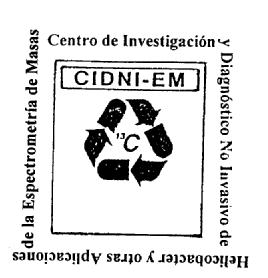 Imagen de CIDNI-EM CENTRO DE INVESTIGACION Y DIAGNOSTICO NO INVASIVO DE HELICOBACTER Y OTRAS APLICACIONES DE LA ESPECTROMETRIA DE MASAS