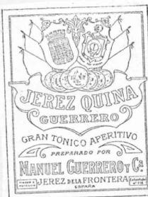 Imagen de JEREZ QUINA GUERRERO GRAN TONICO APERITIVO PREPARADO POR MANUEL GUERRERO Y C JEREZ DE LA FRONTERA ESPAÑA