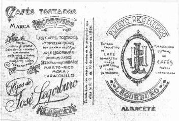 Imagen de CAFES TOSTADOS MARCA LEGORBURO HIJOS DE JOSE LEGORBURO ALBACETE PUERTORICO ELEGIDO LHJ LEGORBURO