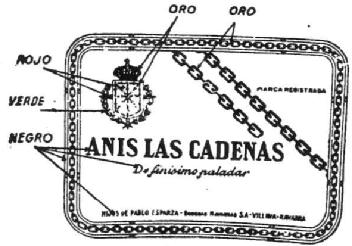 Imagen de ANIS LAS CADENAS DE FINISIMO PALADAR HIJOS DE PABLO ESPARZA - BODEGAS NAVARRAS S.A. - VILLAVA - NAVARRA