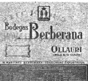 Imagen de BODEGAS BERBERANA OLLAURI (RIOJA-ALTA ESPAñA) M. MARTINEZ BERBERANA COSECHERO EXPORTADOR