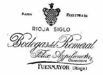 Imagen de RIOJA SIGLO BODEGAS DEL ROMERAL FELIX AZPILICUETA FUENMAYOR (RIOJA)