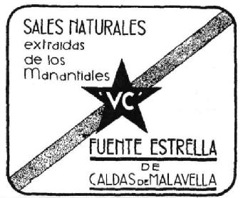 Imagen de SALES NATURALES EXTRAIDAS DE LOS MANANTIALES 'VC' FUENTE ESTRELLA DE CALDAS DE MALAVELLA