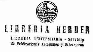 Imagen de LIBRERIA HERDER LIBRERIA UNIVERSITARIA - SERVICIO DE PUBLICACIONES NACIONALES Y EXTRANJERAS