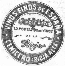 Imagen de VINOS FINOS DE ESPAÑA. CENICERO RIOJA ALTA. SINDICATOS EXPORTADOR DE VINOS DE LA RIOJA