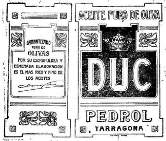 Imagen de ACEITE PURO DE OLIVA DUC PEDROL TARRAGONA