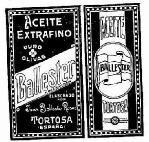 Imagen de ACEITE EXTRAFINO PURO DE OLIVAS BALLESTER ELABORADO POR JUAN BALLESTER ROSES TORTOSA (ESPAÑA)