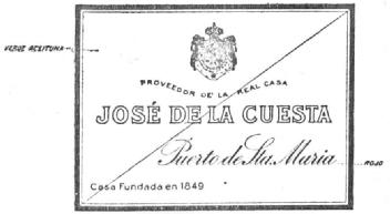 Imagen de JOSE DE LA CUESTA PUERTO DE STA. MARIA CASA FUNDADA EN 1849