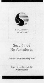 Imagen de LA CORTESIA D'ESOLLIR SECCIO DE NO FUMADORS SECCION DE NO FUMADORES THIS IS A NON SMOKING AREA