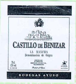 Imagen de CASTILLO DE BENIZAR LA MANCHA BODEGAS AYUSO