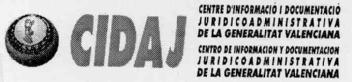Imagen de CIDAJ CENTRE D'INFORMACIO I DOCUMENTACIO JURIDICOADMINISTRATIVA DE LA GENERALITAT VALENCIANA CENTRO DE INFORMACION Y DOCUMENTACION JURIDICOADMINISTRATIVA DE LA GENERALITAT VALENCIANA