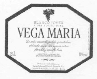 Imagen de BLANCO JOVEN A DRY YOUNG WINE VEGA MARIA