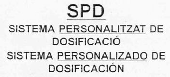 Imagen de SPD SISTEMA PERSONALITZAT DE DOSIFICACIO SISTEMA PERSONALIZADO DE DOSI