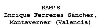 Imagen de RAM'S ENRIQUE FERRERES SANCHEZ, MONTAVERNER (VALENCIA)