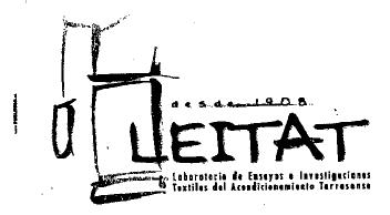Imagen de LEITAT DESDE 1908 LABORATORIO DE ENSAYOS E INVESTIGACIONES TEXTILES DEL ACONDICIONAMIENTO TARRASENSE