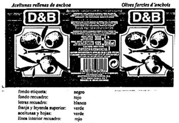 Imagen de ACEITUNAS RELLENAS DE ANCHOAS D&B OLIVES FARCIES D\'ANCHOIS D&B