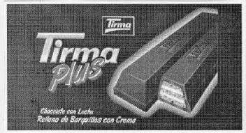 Imagen de TIRMA PLUS CHOCOLATE CON LECHE RELLENO DE BARQUILLOS CON CREMA