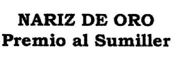 Imagen de NARIZ DE ORO PREMIO AL SUMILLER