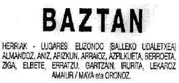 Imagen de BAZTAN HERRIAK-LUGARES: ELIZONDO (BALLEKO UDALETXEA) ALMANDOZ, ANIZ, ARIZKUN, ARRAIOZ, AZPILKUETA, BERROETA, ZIGA, ELBETE, ERRATZU, GARTZAIN, IRURITA, LEKAROZ AMAIUR/MAYA ETA ORONOZ