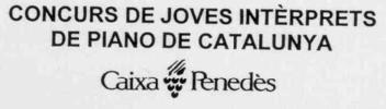 Imagen de CONCURS DE JOVES INTERPRETS DE PIANO DE CATALUNYA CAIXA PENEDES