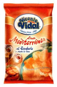 Imagen de VICENTE VIDAL PATATAS FRITAS-CHIPS LINEA MEDITERRANEA AL ESCABECHE Y ACEITE DE OLIVA SUAVEMENTE CRUJIENTES