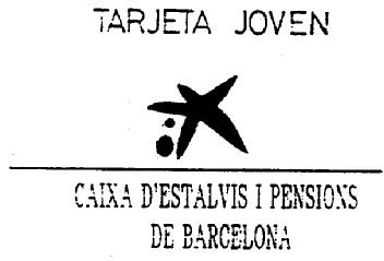 Imagen de TARGETA JOVE. CAIXA D\'ESTALVIS I PENSIONS DE BARCELONA