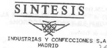Imagen de SINTESIS. INDUSTRIAS Y CONFECCIONES, S.A