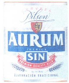 Imagen de CERVEZA PILSEN AURUM IBERICA SIN PREMIUM QUALITY BEER ELABORACION TRADICIONAL