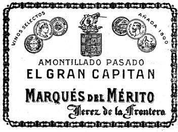 Imagen de AMONTILLADO PASADO EL GRAN CAPITAN MARQUES DEL MERITO JEREZ DE LA FRONTERA VINOS SELECTOS AÑADA 1800