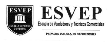 Imagen de ESVEP ESCUELA SUPERIOR DE VENTAS ESVEP ESCUELA DE VENDEDORES Y TECNICOS COMERCIALES PRIMERA ESCUELA DE VENDEDORES