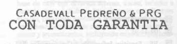 Imagen de CASADEVALL PEDREÑO & PRG CON TODA GARANTIA