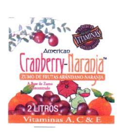 Imagen de AMERICAN CRANBERRY-NARANJA ZUMO DE FRUTAS ARANDANO-NARANJA