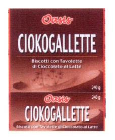 Imagen de OASIS CIOKOGALLETTE BISCOTTI CON TAVOLETTE DI CIOCCOLATO AL LATTE