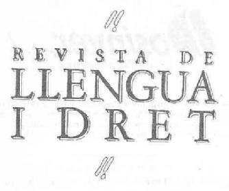 Imagen de REVISTA DE LLENGUA I DRET