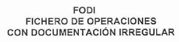 Imagen de FODI FICHERO DE OPERACIONES CON DOCUMENTACION IRREGULAR
