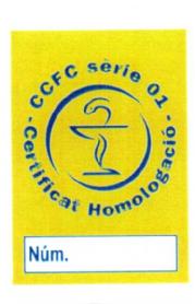 Imagen de CCFC SERIE 01 CERTIFICAT HOMOLOGACIO NUM
