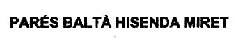 Imagen de PARES BALTA HISENDA MIRET
