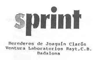Imagen de SPRINT HEREDEROS DE JOAQUIN CLAROS VENTURA LABORATORIOS RAYT, C.B. BADALONA